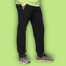 Load image into Gallery viewer, Jet Black Men&#39;s Trackies (Opaline Green Logo)
