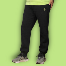 Load image into Gallery viewer, Jet Black Men&#39;s Trackies (Opaline Green Logo)
