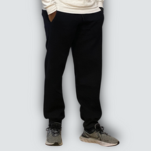 Load image into Gallery viewer, Jet Black Men&#39;s Trackies (Bright White Logo)
