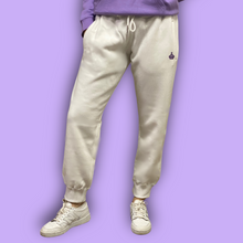 Load image into Gallery viewer, Bright White Women&#39;s Trackies (Tillandsia Purple Logo)
